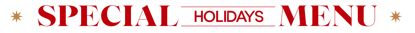 Special holidays menu